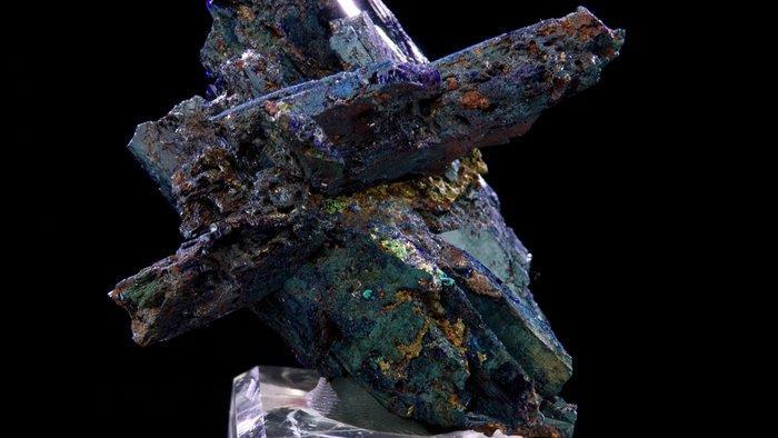 Azuriet met gedeeltelijke malachiet-perimorf Touissit,, Verzamelen, Mineralen en Fossielen