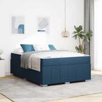 vidaXL Bedframe met matras Blauw 140 x 200 cm Stof, Verzenden, Nieuw, Blauw, Stof