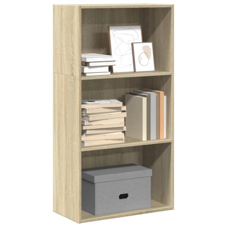 vidaXL Boekenkast 60x30x114 cm bewerkt hout sonoma, Huis en Inrichting, Kasten | Boekenkasten, 50 tot 75 cm, Nieuw, Overige houtsoorten