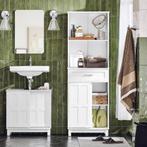 2dekans | SoBuy - Badkamer Hoge Kast - 56 x 30 x 165cm - Wit, Ophalen of Verzenden, Zo goed als nieuw