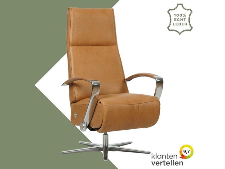 Leren relaxfauteuil Idol - Vintage Cognac (cognac) - Small, Huis en Inrichting, Fauteuils, 50 tot 75 cm, 75 tot 100 cm, Nieuw