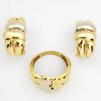 2-delige sieradenset - 18 karaat Geel goud, Witgoud, Sieraden, Tassen en Uiterlijk, Antieke sieraden