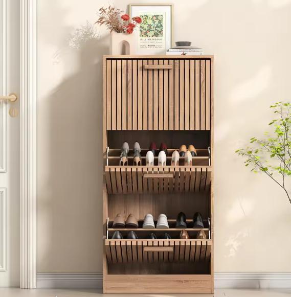 Vintage Schoenenkast 3 Lades – Houten Schoenenrek, Huis en Inrichting, Kasten | Schoenenkasten, Nieuw, Verzenden