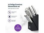 ROYAL KITCHEN GOODS® 16-delige Messenset - RVS Messenblok, Verzenden, Zo goed als nieuw