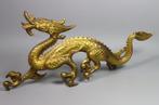 Okimono - Brons, koperlegering - Majestic Golden Dragon