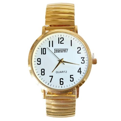 Fako® - Horloge - Rekband - Featurely - Ø 40mm - Goudkleurig, Sieraden, Tassen en Uiterlijk, Horloges | Dames, Verzenden