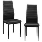 Eetkamerstoel Graz 96x43x52 cm kunstleer set van 2 zwart, Huis en Inrichting, Stoelen, Verzenden, Nieuw