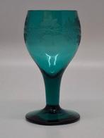 Wijnglas - Groen Gegraveerd Wijnglas c1820 - Glas -, Antiek en Kunst