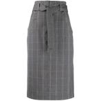 Isabel Marant Etoile • geruite wollen rok Vendel • mt 34 40, Nieuw, Grijs, Maat 38/40 (M), Onder de knie