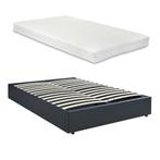 Tweepersoonsbed Nola met matras kunstleer 200x140 cm zwart [, Verzenden, Nieuw