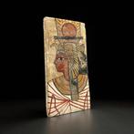 Replica van het oude Egyptisch Geschilderd houten paneel met, Antiek en Kunst