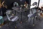 Design stoel PRET-A-PORTER grijs fluweel bloemmotief en, Huis en Inrichting, Stoelen, Ophalen of Verzenden, Nieuw