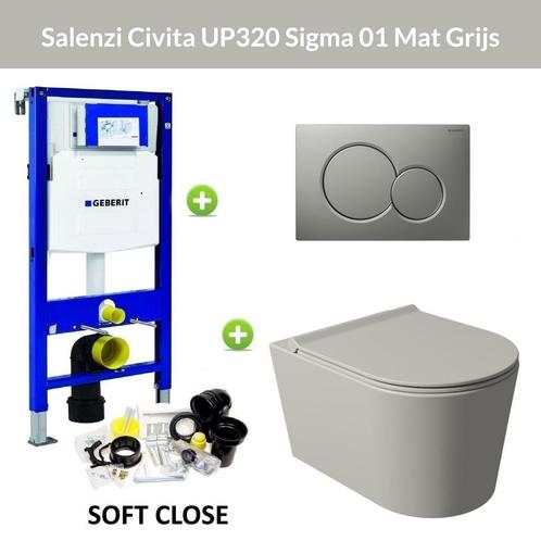 Geberit UP320 Toiletset Wandcloset Salenzi Civita Mat Grijs, Doe-het-zelf en Verbouw, Sanitair, Overige typen, Nieuw, Ophalen of Verzenden