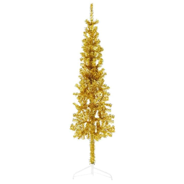 vidaXL Kunstkerstboom half met standaard smal 150 cm, Diversen, Kerst, Nieuw, Verzenden