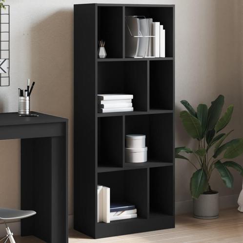 vidaXL Boekenkast 57x28,5x141 cm bewerkt hout zwart, Huis en Inrichting, Kasten | Boekenkasten, Nieuw, Overige houtsoorten, Verzenden