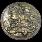 Mécap - A. Louis - Sint Joris en de draak - 65 cm - Koper -, Antiek en Kunst