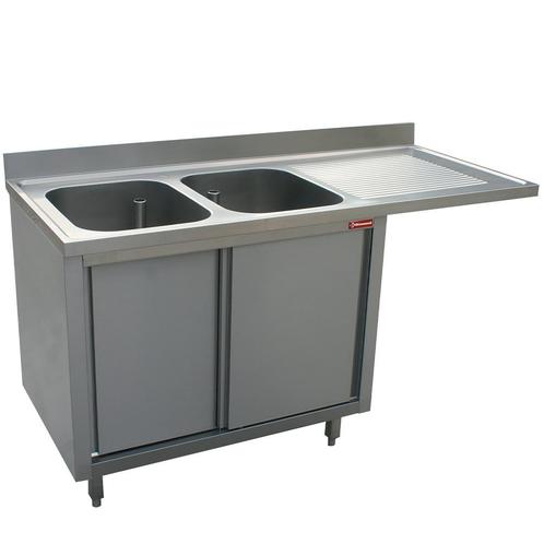 Spoeltafel Met 2 Kuipen  500x500x325 Rechts Druipvlak Op Kas, Zakelijke goederen, Horeca | Keukenapparatuur, Nieuw in verpakking