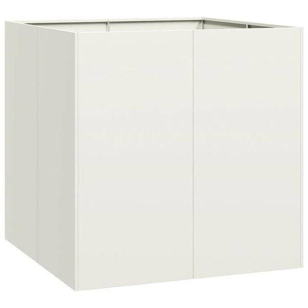 Witte Stalen Plantenbak 80x80 - Tweedekansje - Duurzaam T..., Tuin en Terras, Bloembakken en Plantenbakken, 60 cm of meer, 60 tot 100 cm