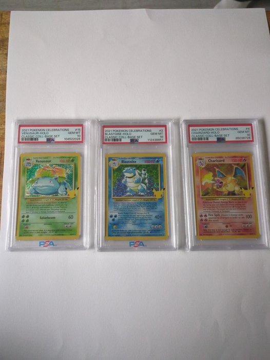 Pokémon - 3 Graded card - Venusaur, Blastoise, Charizard, Hobby en Vrije tijd, Verzamelkaartspellen | Pokémon