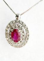 Ketting met hanger - 18 karaat Witgoud - 2.14ct. tw. Diamant, Sieraden, Tassen en Uiterlijk, Antieke sieraden