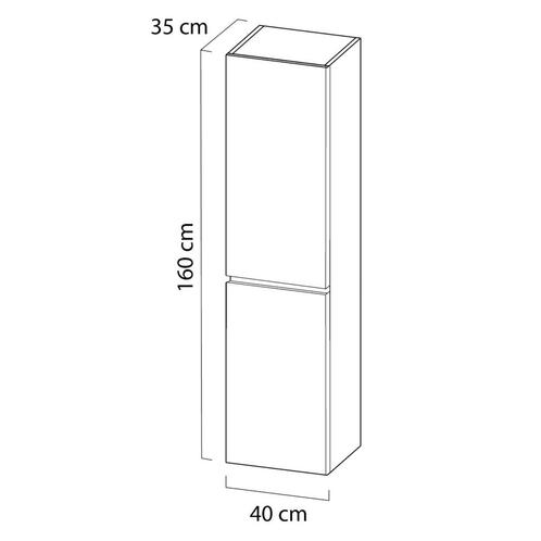 Hoge Kolomkast Tiger Loft 40 cm Mat Zwart, Doe-het-zelf en Verbouw, Sanitair, Ophalen of Verzenden