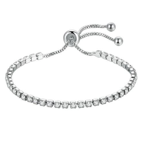 Fako Bijoux® - Dames Armband Zirkonia Transparant - 2.5mm -, Sieraden, Tassen en Uiterlijk, Armbanden, Verzenden