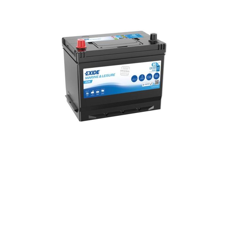 Exide Dual accu | ER350 | 12V 80Ah, Auto-onderdelen, Accu's en Toebehoren, Ophalen of Verzenden