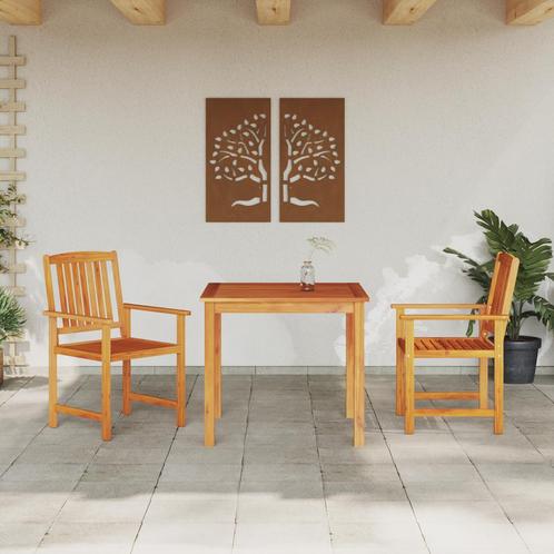 vidaXL 3-delige tuinset - Massief acaciahout, Tuin en Terras, Tuintafels, Nieuw, Verzenden