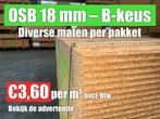 OSB platen met schoonheidsfoutje. 18mm € 3.60 per M², Doe-het-zelf en Verbouw, Ophalen, Nieuw, Hout, Minder dan 20 mm