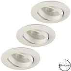 Set van 3 inbouwspots Costa wit + LED spots GU10 Lybardo | 4, Huis en Inrichting, Verzenden, Nieuw