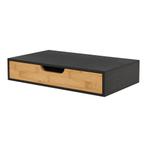 Wandplank set van 2 met lade Bokn bamboe 40x24x8 cm zwart [e, Huis en Inrichting, Woonaccessoires | Wandplanken en Boekenplanken