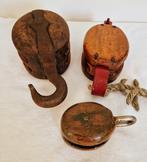 Ship’s pulley (3) - katrollen - Hout, IJzer, Antiek en Kunst, Curiosa en Brocante