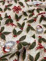 Kerststof met heidebladeren en Kerstmannen - Textiel - 280, Diversen, Kerst, Nieuw