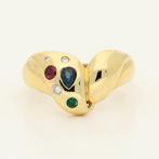 Ring - 18 karaat Geel goud Diamant (Natuurlijk) - Robijn,, Nieuw