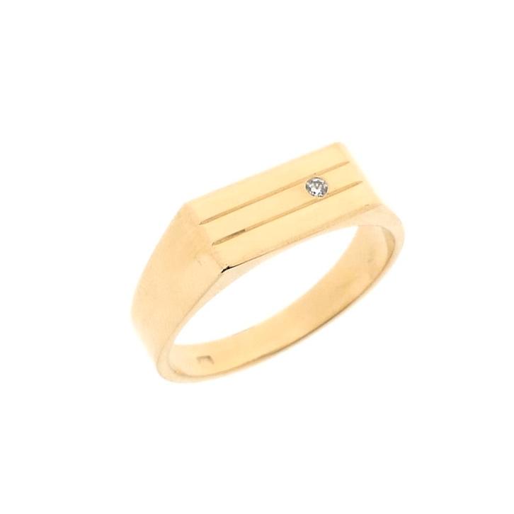 Gouden zegelring met zirconia | Heren (vintage, heren ring), Sieraden, Tassen en Uiterlijk, Ringen, Heer, Met edelsteen, Overige kleuren