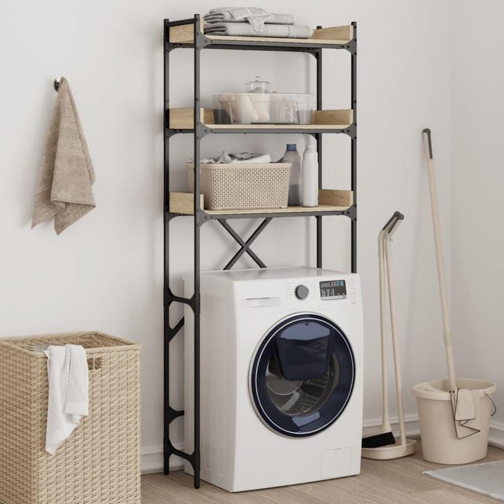 vidaXL Wasmachinekast 67x25x163 cm bewerkt hout sonoma, Witgoed en Apparatuur, Wasmachines, Nieuw, Verzenden