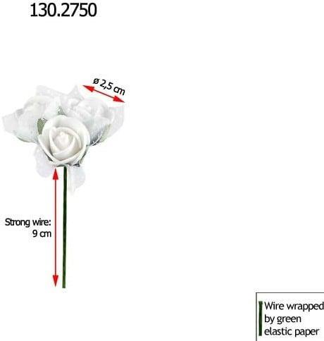 Mini foam roos met tule wit 2 cm bulk pak 96×3 roosjes = 288, Huis en Inrichting, Woonaccessoires | Kunstplanten en Kunstbloemen