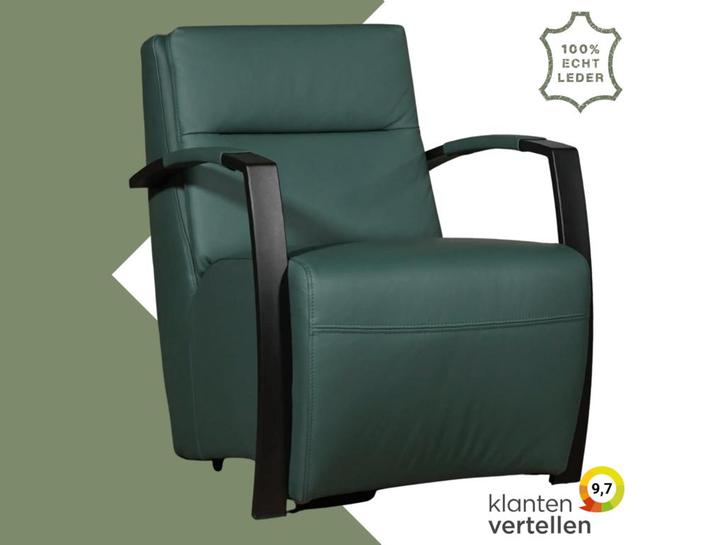 Leren fauteuil Arrival - Toledo Forrest (groen), Huis en Inrichting, Fauteuils, 50 tot 75 cm, 75 tot 100 cm, Nieuw, Leer, Ophalen of Verzenden