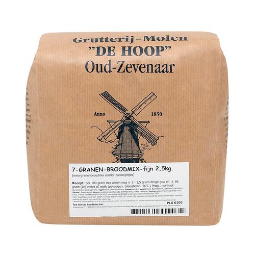 Molen de Hoop 7 Granen Broodmix Fijn 2,5kg, Hobby en Vrije tijd, Taarten en Cupcakes maken, Nieuw, Verzenden