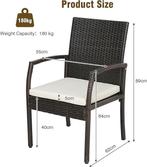 costway buitenstoelen - 2 stuks - met kussen, Verzenden, Nieuw