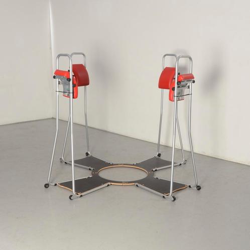 Stand4Work stastoel, aluminium / rood, set 4 stoelen, Huis en Inrichting, Stoelen, Ophalen of Verzenden