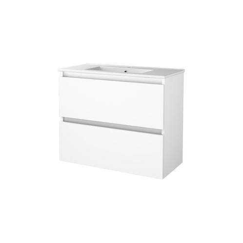 Badmeubelset BWS Salt 80x39cm Greeploos 2 Lades Met Wastafel, Doe-het-zelf en Verbouw, Sanitair, Bad, Nieuw, Chroom, Ophalen of Verzenden