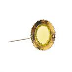 Gouden broche met Heliodoor | Antiek (vintage gouden hanger), Sieraden, Tassen en Uiterlijk, Ophalen of Verzenden, Gebruikt, Goud