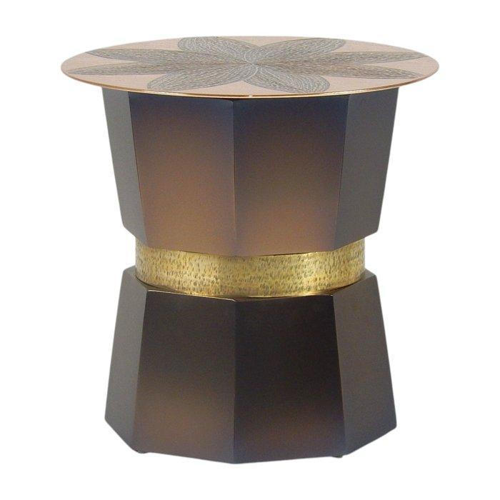 Middentafel - Mokka-tafeltje - Roestvrij staal, Messing,, Antiek en Kunst, Kunst | Designobjecten