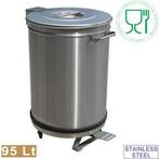 RVS Waterdichte Vuilnisemmer met Pedaal | 95 Liter, Verzenden, Nieuw in verpakking