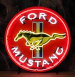 Ford Mustang Neon Verlichting Gele Paard 65 x 65 cm OOP, Verzamelen, Ophalen, Gebruikt
