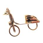 Gouden hanger van een oude brommer (vespa, scooter) (vespa), Sieraden, Tassen en Uiterlijk, Ophalen of Verzenden, Gebruikt, Goud