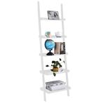 5 Tier Ladder Plank Boekenkast Archiefrek-Wit