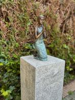 Bronzen Biddend Meisje - Tuindecoratie - Graafdecoratie, Verzenden, Nieuw, Metaal, Mensenbeeld