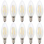 Kaarslamp E14 - 10 stuks | LED 4W=40W traditioneel licht | d, Nieuw, Verzenden